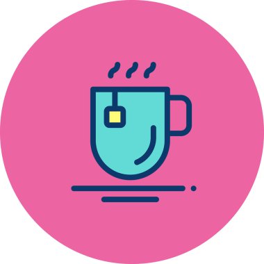 Kahve. Web simgesi basit illüstrasyon 