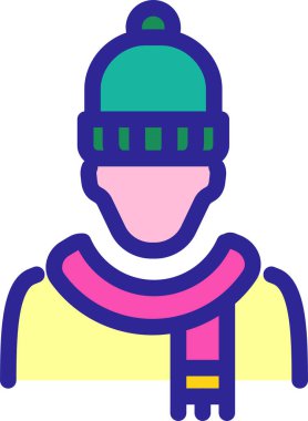 eşarp web simgesi, basit vektör illüstrasyonu