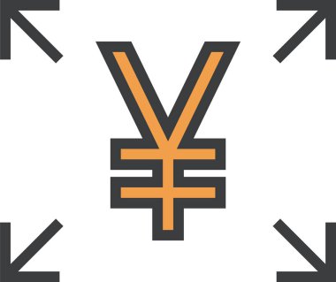yen para birimi web simgesi, basit vektör illüstrasyonu 
