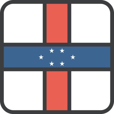 Antiller ülke bayrağı, vektör illüstrasyonu 