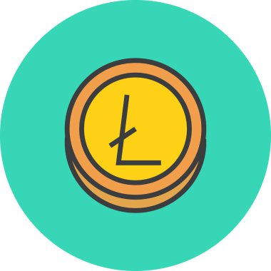 litecoin web simgesi basit tasarım, vektör