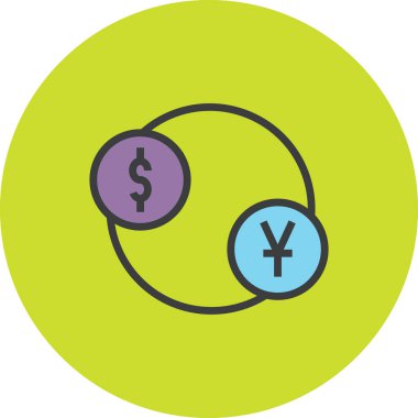 Yuan parası. Web simgesi basit illüstrasyon