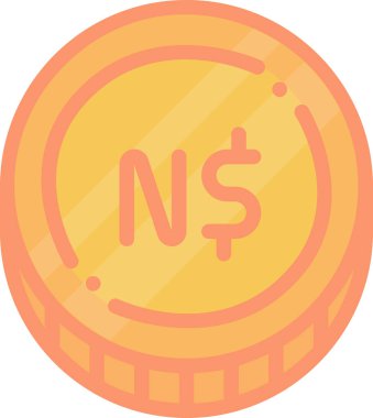 Namibya Doları. Web simgesi vektör illüstrasyonu