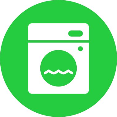 Çamaşır makinesi. Web simgesi basit illüstrasyon