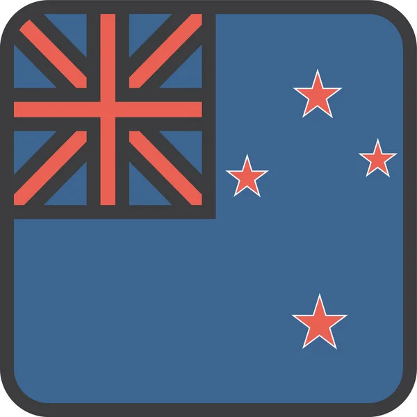 Nueva Bandera Del País Zelanda Ilustración Vectores — Vector de stock