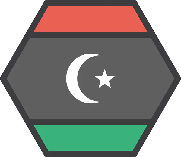 Libya Bandera Del País Ilustración Vectorial — Vector de stock