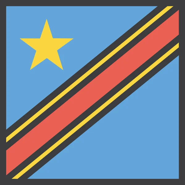 Konžská Vlajka Země Vektorová Ilustrace — Stockový vektor