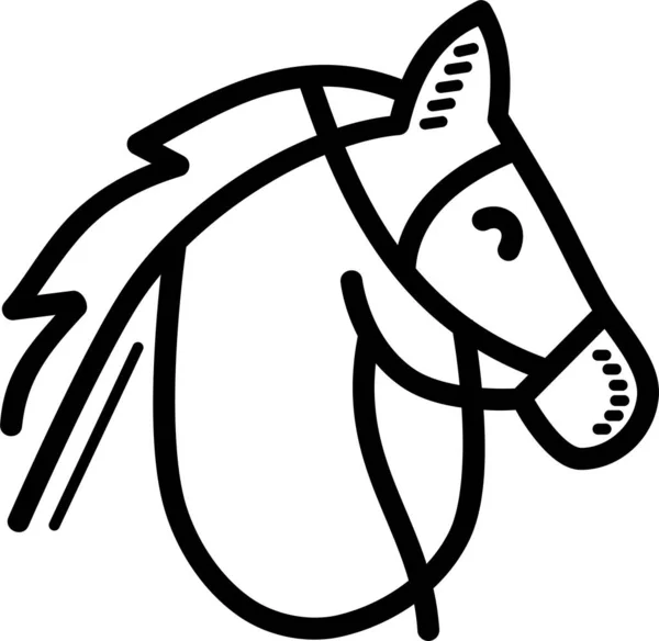 Caballo Icono Web Ilustración Simple — Archivo Imágenes Vectoriales