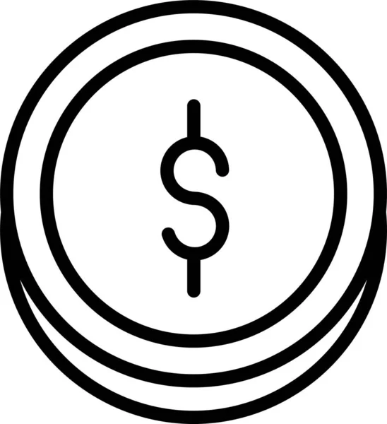 Een Dollar Web Icoon Eenvoudig Ontwerp — Stockvector