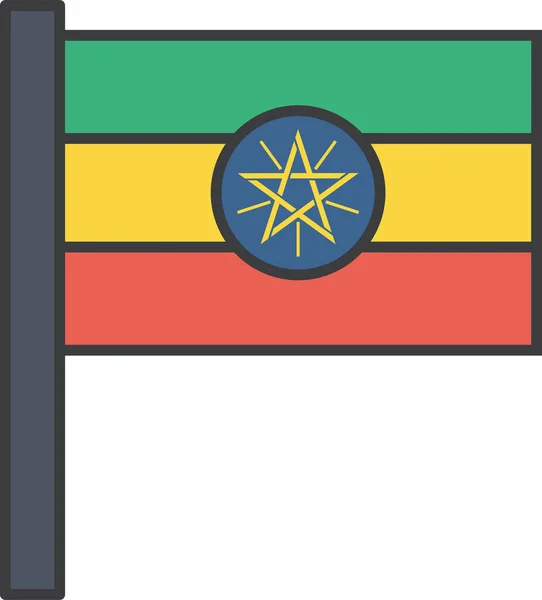 Etiopská Vlajka Vektorová Ilustrace — Stockový vektor