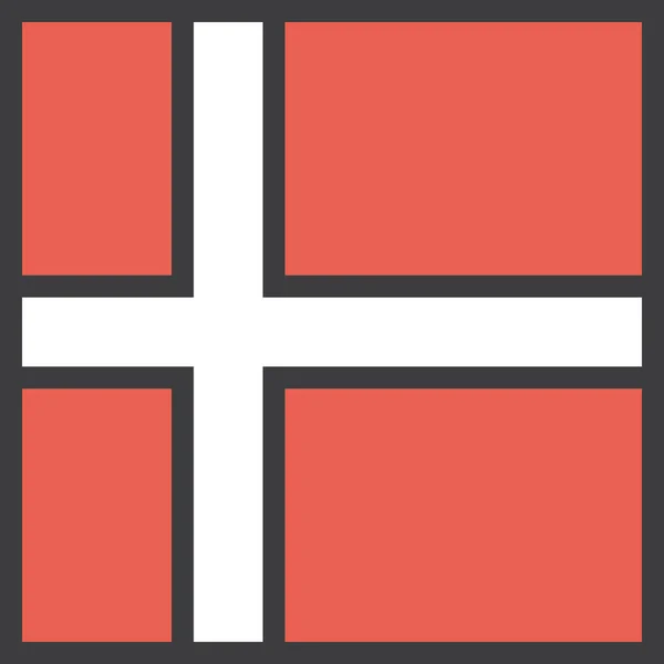 Dansk Flagga Webb Ikon Enkel Vektor Illustration — Stock vektor