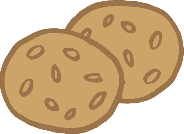 Une Illustration Dessin Animé Biscuit Aux Pépites Chocolat — Image vectorielle