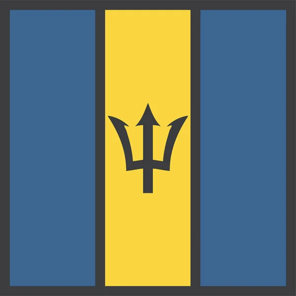 Barbados Bandeira País Ilustração Vetorial — Vetor de Stock