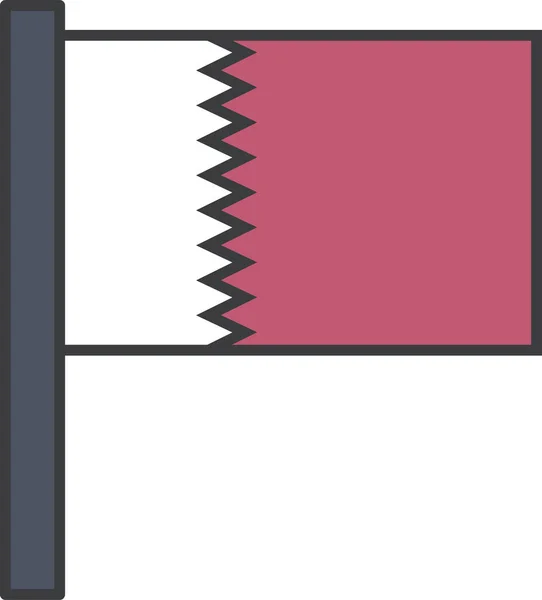 Flaga Kraju Katar Ilustracja Wektora — Wektor stockowy
