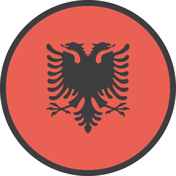 Albania Country Flag Vektorová Ilustrace — Stockový vektor