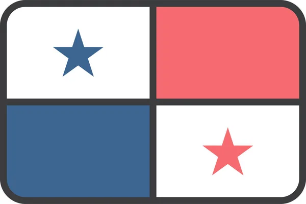 Panama Ülke Bayrağı Vektör Illüstrasyonu — Stok Vektör