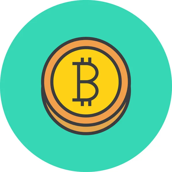 Bitcoin Icono Web Diseño Simple Vector — Vector de stock