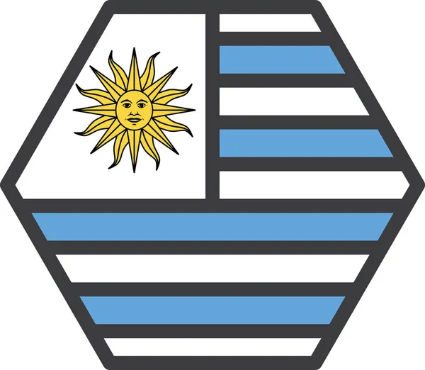 Uruguay Country Flag Illustrazione Vettoriale — Vettoriale Stock