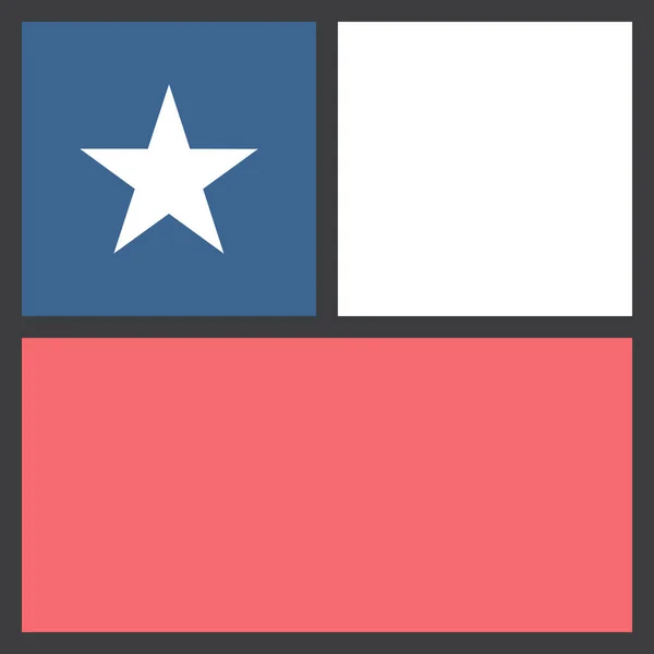 Chile Country Flag Vektorová Ilustrace — Stockový vektor