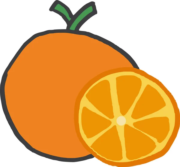 Апельсиновый Лимон Простая Иллюстрация — стоковый вектор