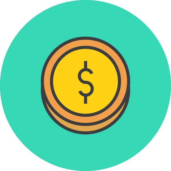 Dollaro Web Icon Design Semplice — Vettoriale Stock