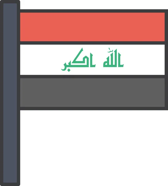 Bandeira País Iraq Ilustração Vetorial — Vetor de Stock