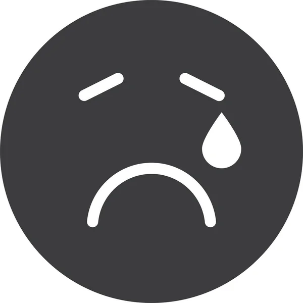 Sad Face Emoticon Vector Icon — Stock Vector