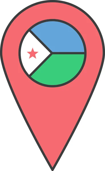 Djibouti Country Flag Illustrazione Vettoriale — Vettoriale Stock