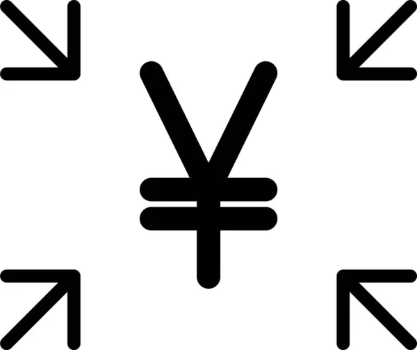 Yen Icono Web Ilustración Simple — Vector de stock
