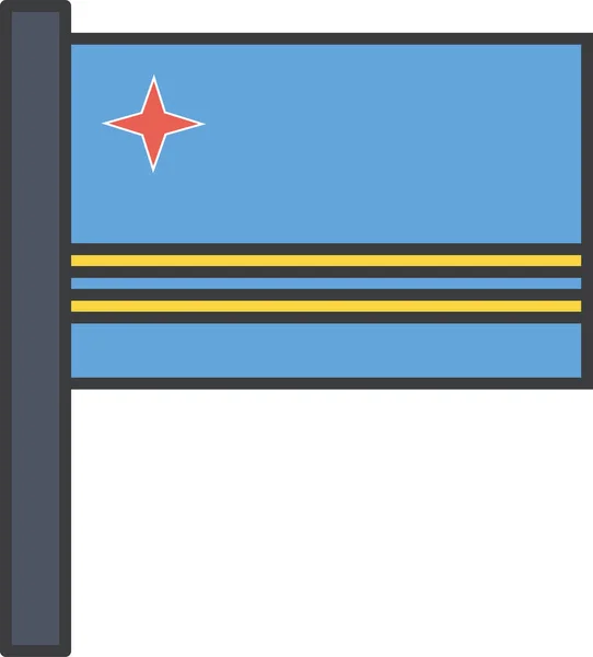 Aruba Bandera Del País Ilustración Vectorial — Vector de stock