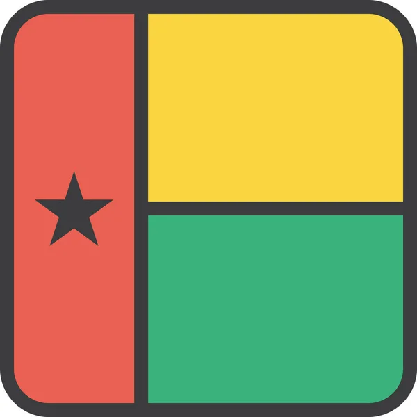 Guinea Bissau Country Flag Vektorová Ilustrace — Stockový vektor
