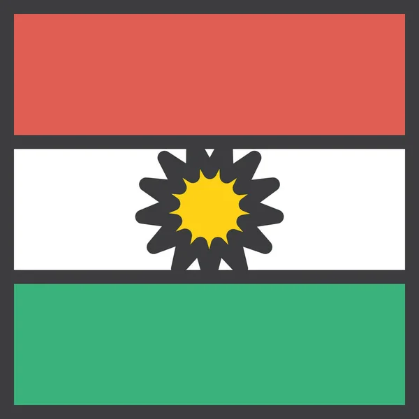 Flagga Kurdistan Webb Ikon Vektor Illustration — Stock vektor