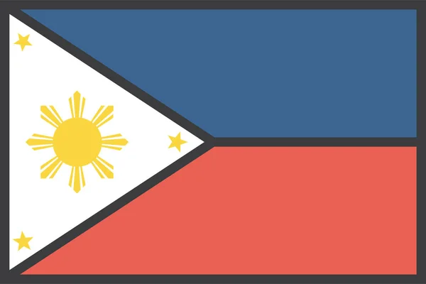 Philippines Drapeau Pays Illustration Vectorielle — Image vectorielle