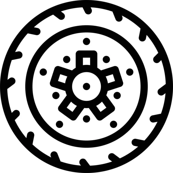 Ilustración Vectorial Blanco Negro Una Sierra Circular — Vector de stock