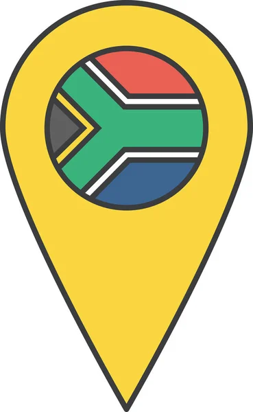 南アフリカ国旗ベクトルイラスト — ストックベクタ