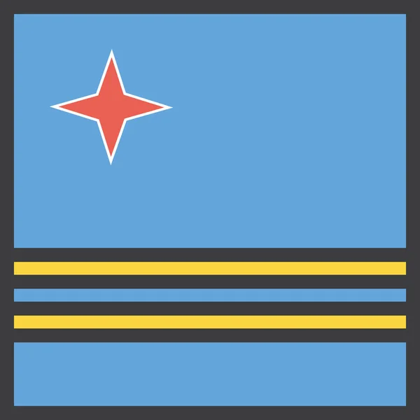 Aruba Country Flag Vektorillustration — Stockvektor