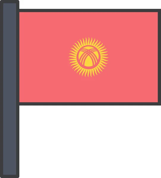 Kyrgyzstan Bandera Del País Vector Ilustración — Vector de stock