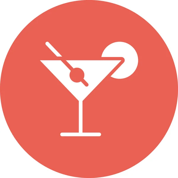 Cocktail Ícone Web Ilustração Simples — Vetor de Stock