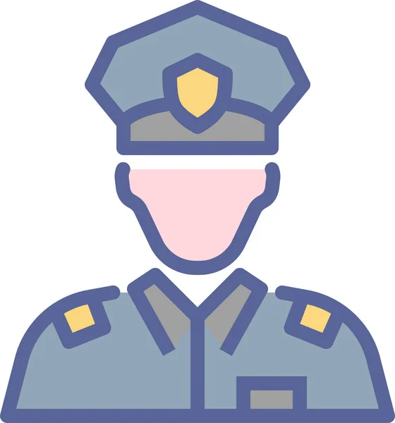 Officier Police Illustration Simple — Image vectorielle