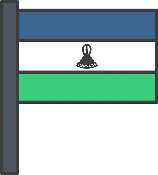 Flaga Kraju Lesotho Ilustracja Wektora — Wektor stockowy