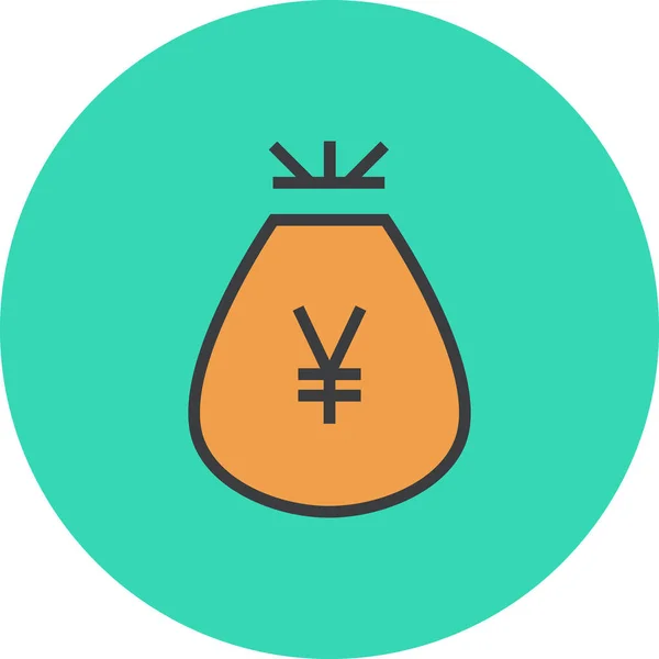 Yen Νόμισμα Εικονίδιο Web Απλή Διανυσματική Απεικόνιση — Διανυσματικό Αρχείο