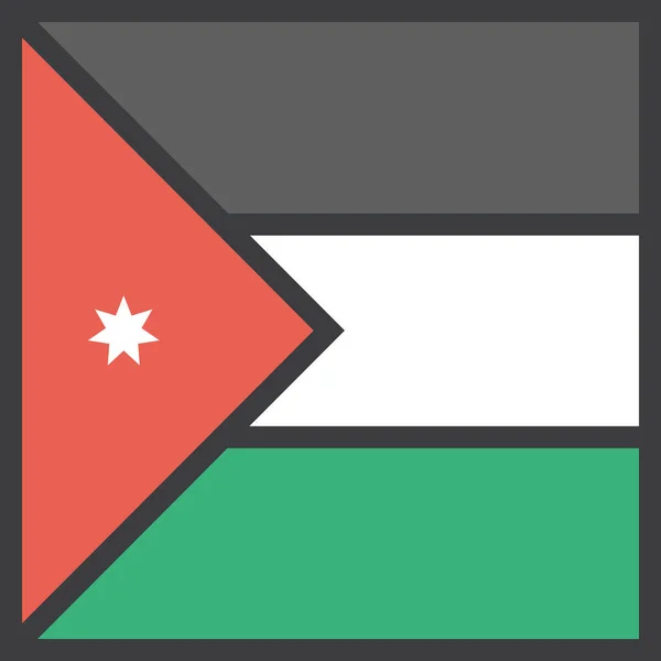 Jordan Land Vlag Vector Illustratie — Stockvector