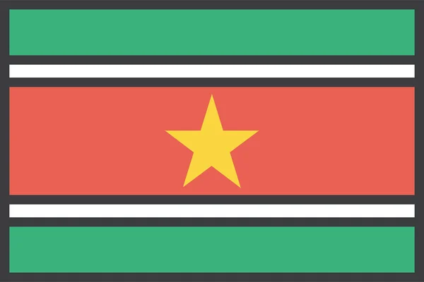 Suriname Bandeira País Ilustração Vetorial — Vetor de Stock