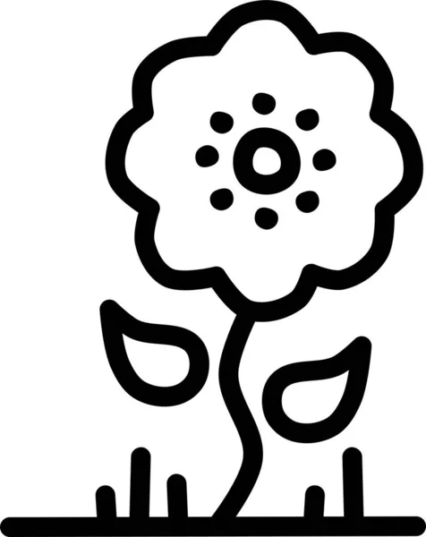 Květinový Web Ikona Jednoduchá Ilustrace — Stockový vektor