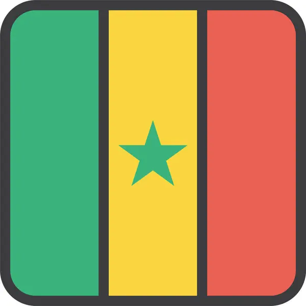 Senegal Ülke Bayrağı Vektör Illüstrasyonu — Stok Vektör
