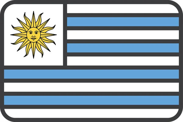 ウルグアイ国旗ベクトルイラスト — ストックベクタ