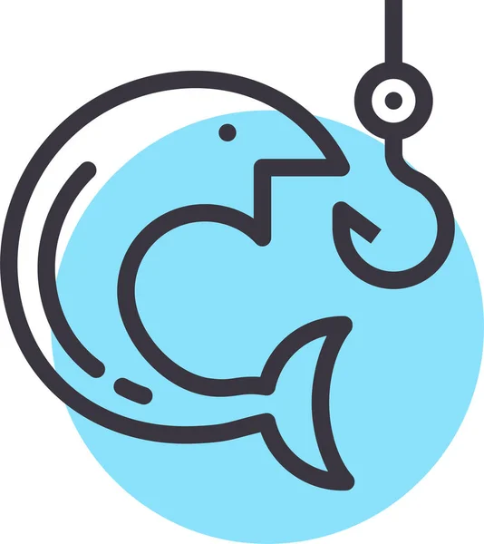Fischerei Web Symbol Einfache Illustration — Stockvektor