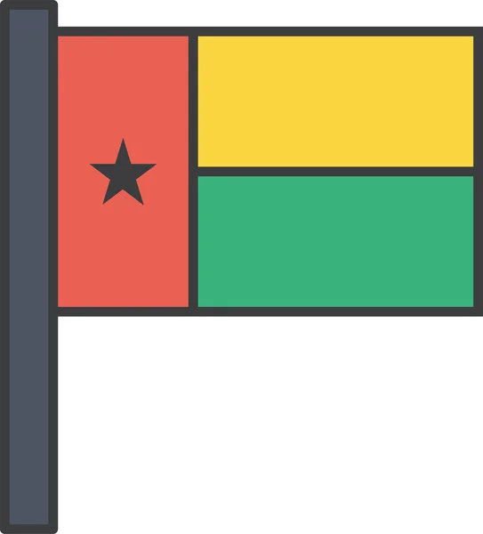 Guinea Bissau Flagge Vektorillustration — Stockvektor