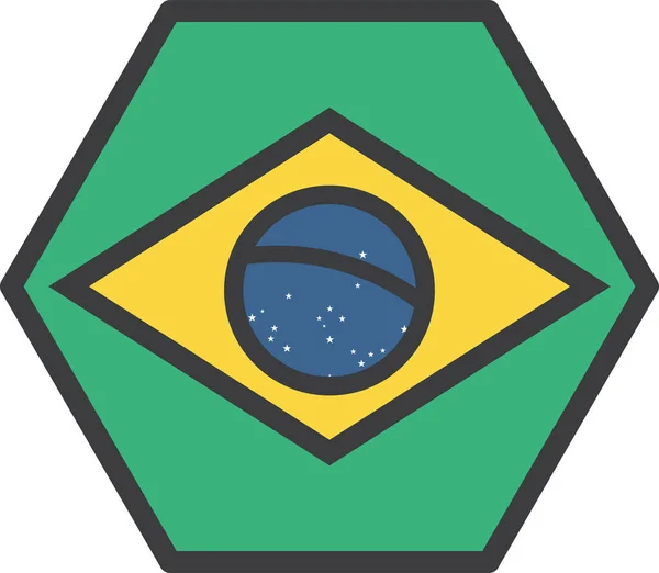 Brasil País Bandeira Vetor Ilustração —  Vetores de Stock