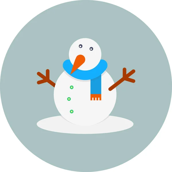 Рождественский Снеговик Простая Иллюстрация — стоковый вектор